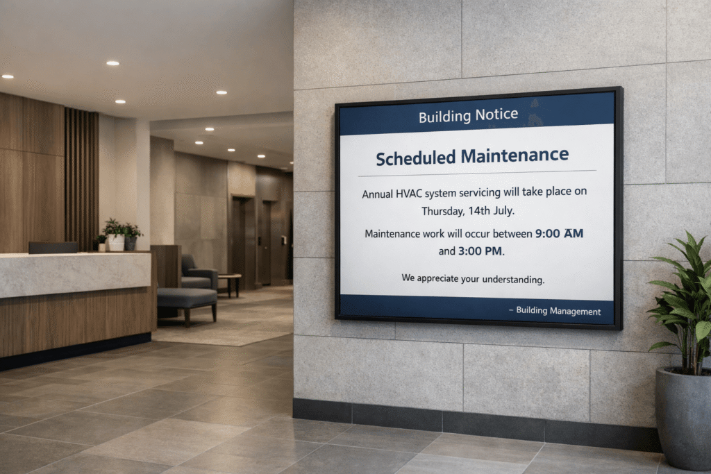 Monitor advertisement on the wall